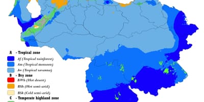แผนที่ของเวเนซุเอลายสภาพอากาศ